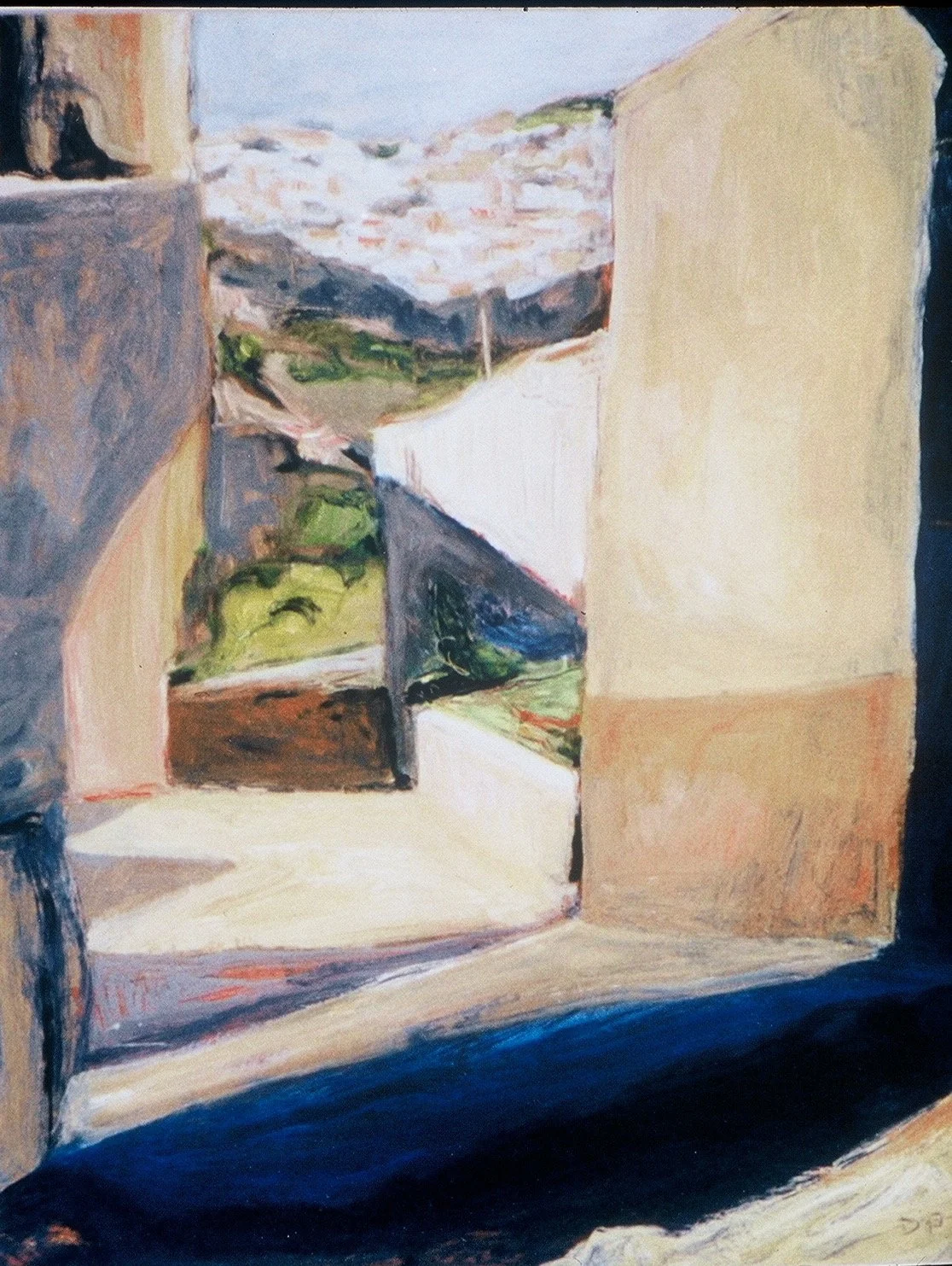 View from Vila Famés, Acrylic on Paper, 19" x 24"  SOLD
