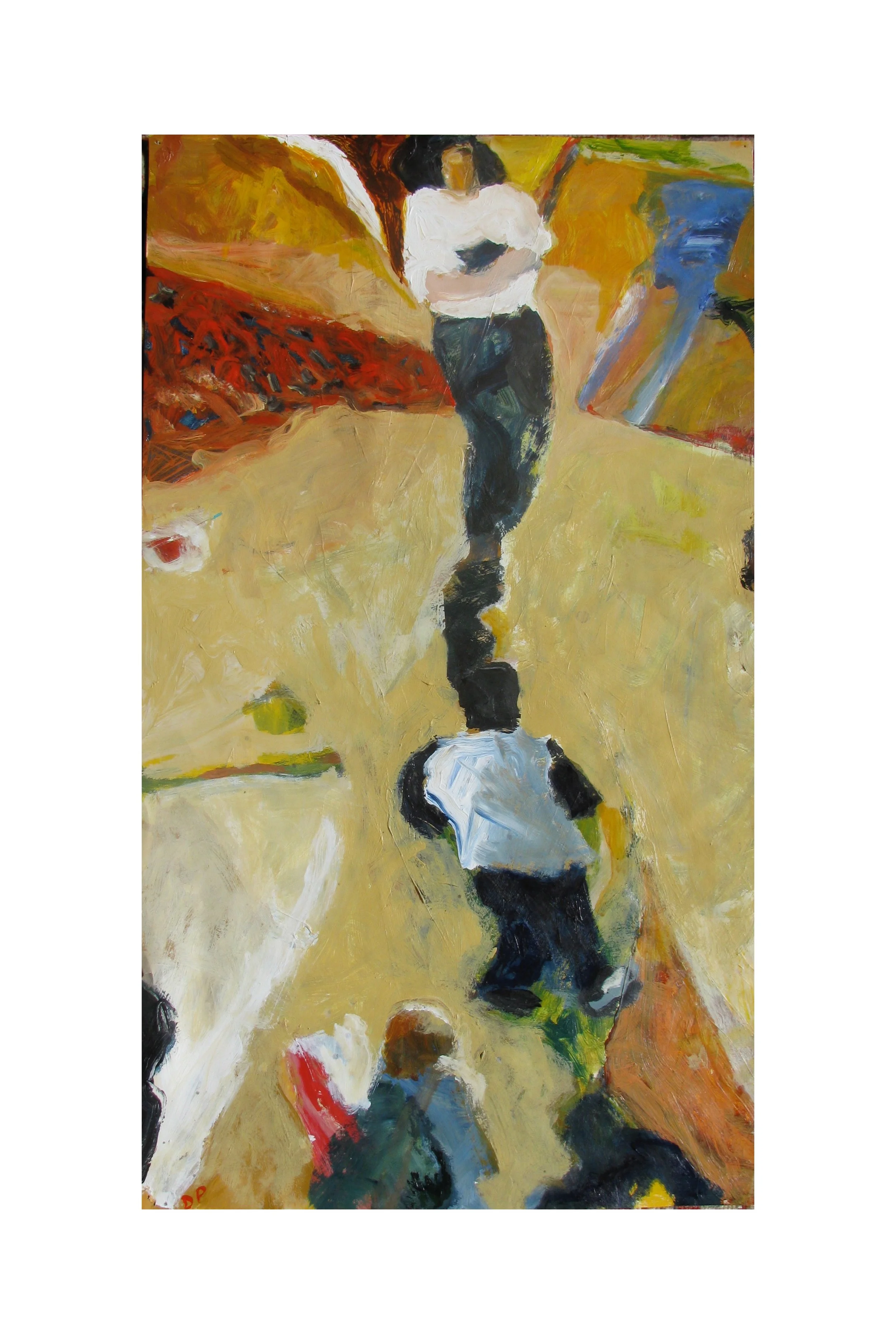 Figures In A Crowd, acrylic on paper, 18" x 24", unavailable