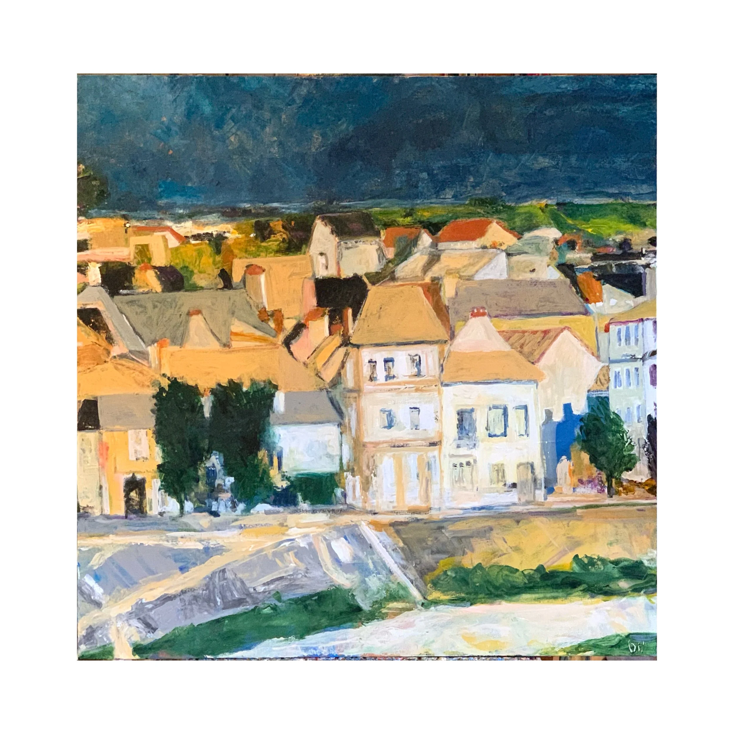 Near Beaune, Acrylic on Canvas, 40.5" x 40.5, SOLD