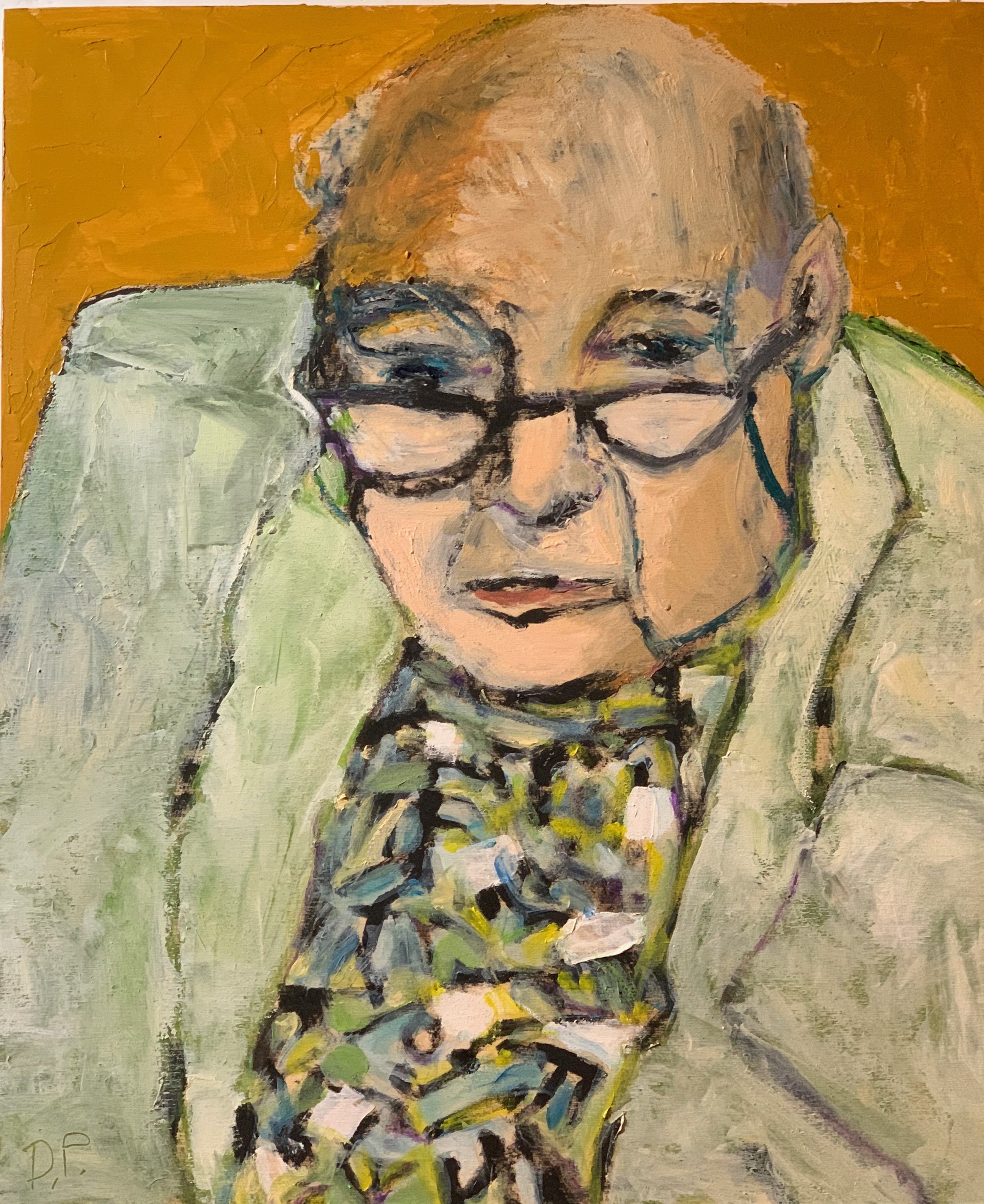 French Avocat, acrylic on birch board, 20" x 24" SOLD