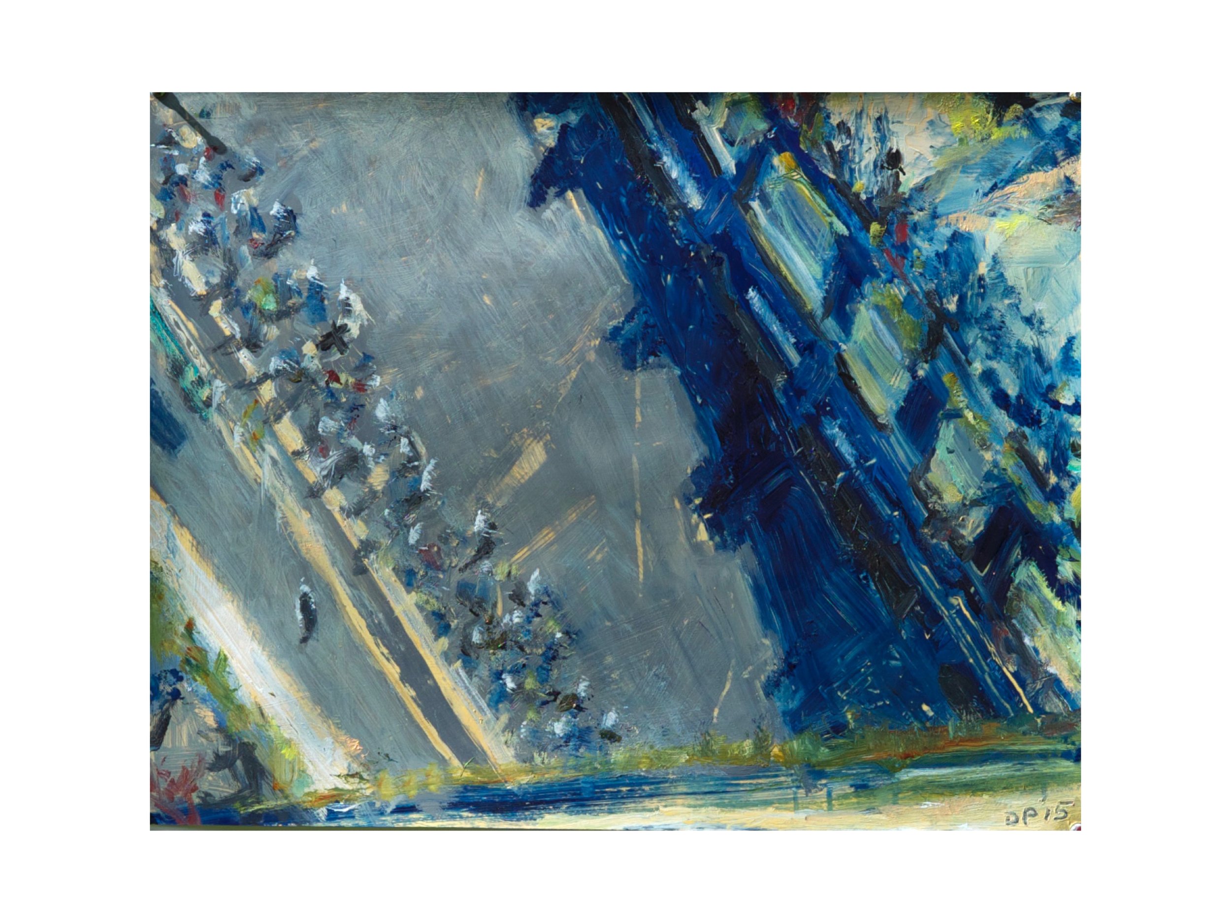 Bike Race & Underpass, acrylic on paper, 24" x 20"  Sold