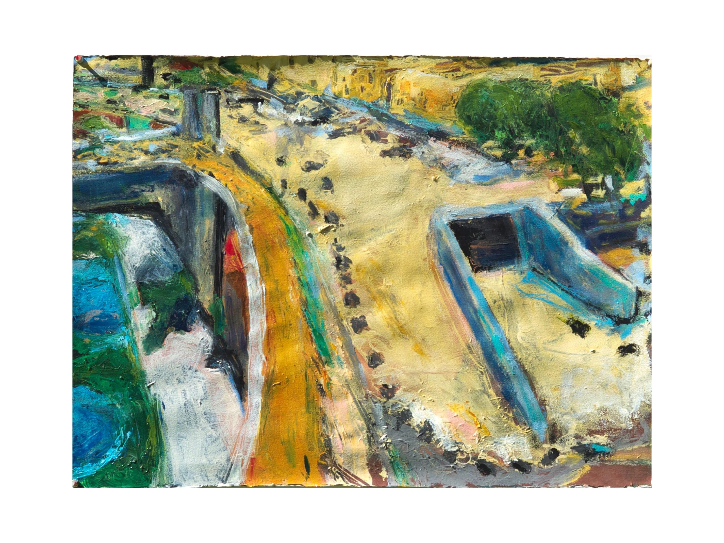 Landscape with Tunnel, acrylic on paper, 30" x 22" Unavailable