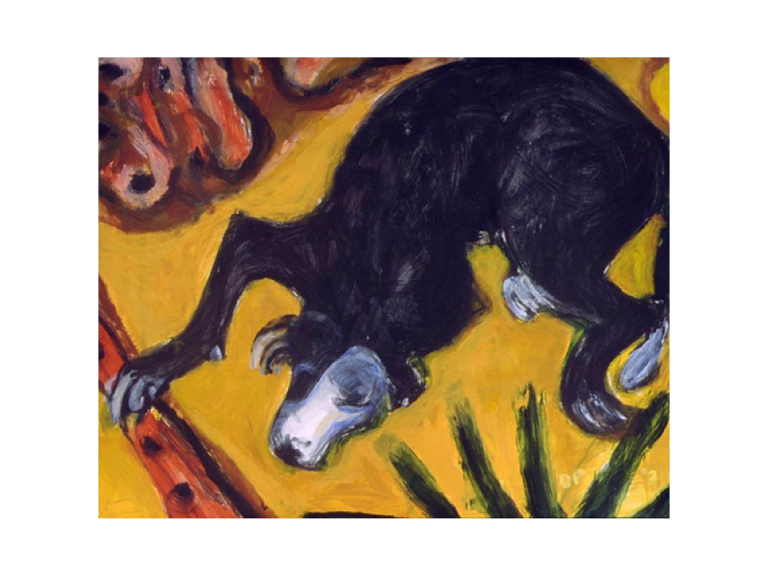 Sleeping Dog, acrylic on paper, 32" x 26" Sold