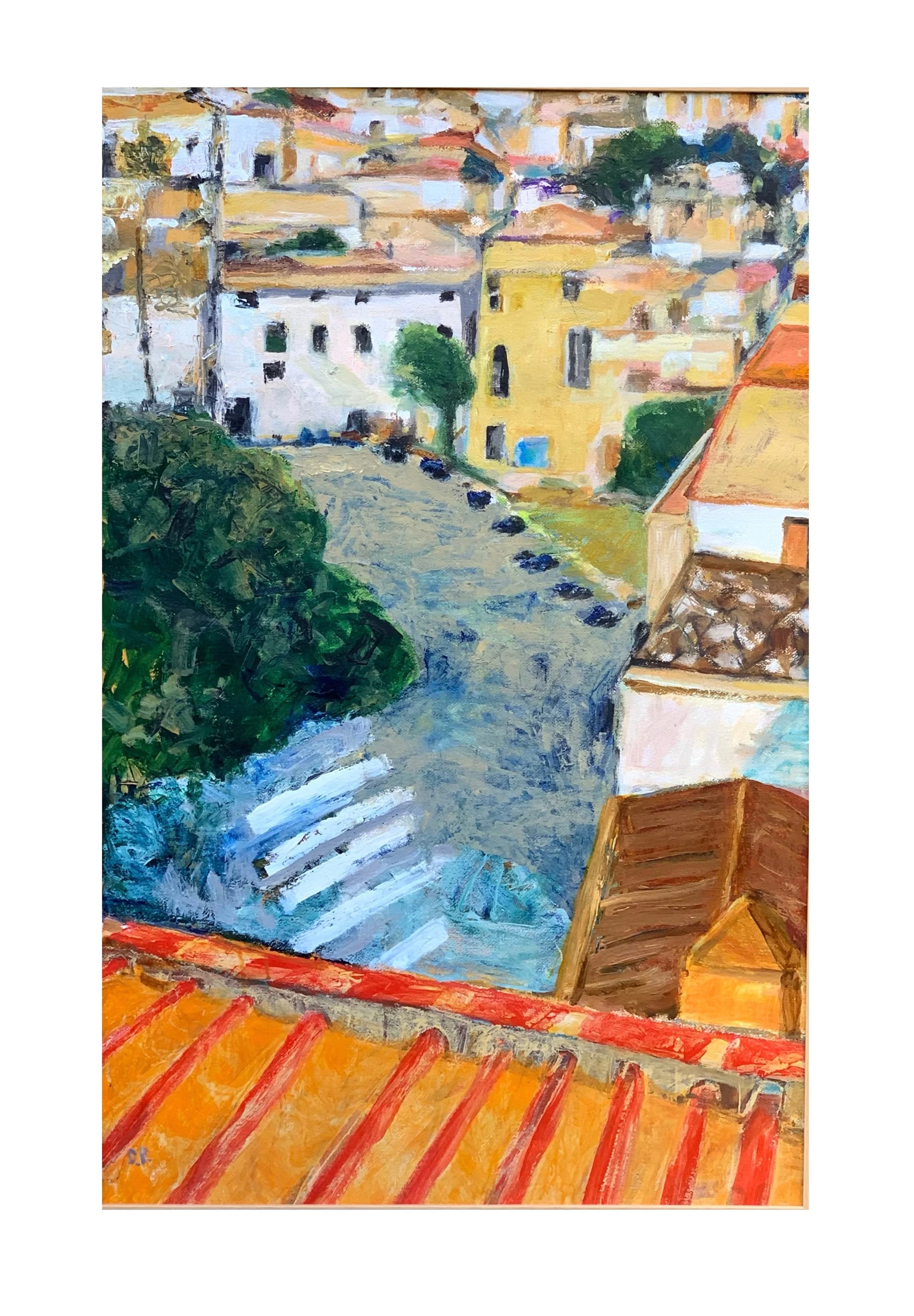 View From the Cathedral, acrylic on d'Arches paper, 25.5" x 40.5" SOLD