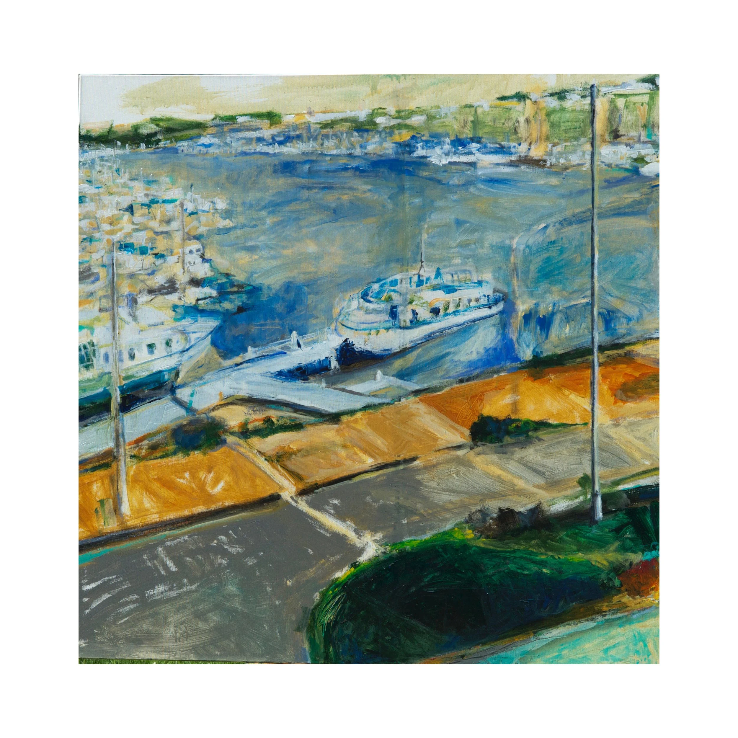 Marseille Harbor, acrylic on canvas, 48" x 48" Unavailable
