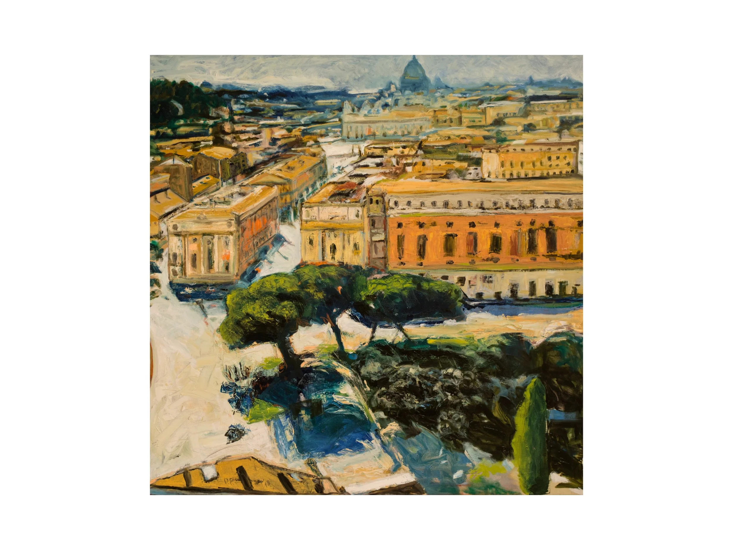 Italian Cityscape, oil on linen, 40" x 40" Sold