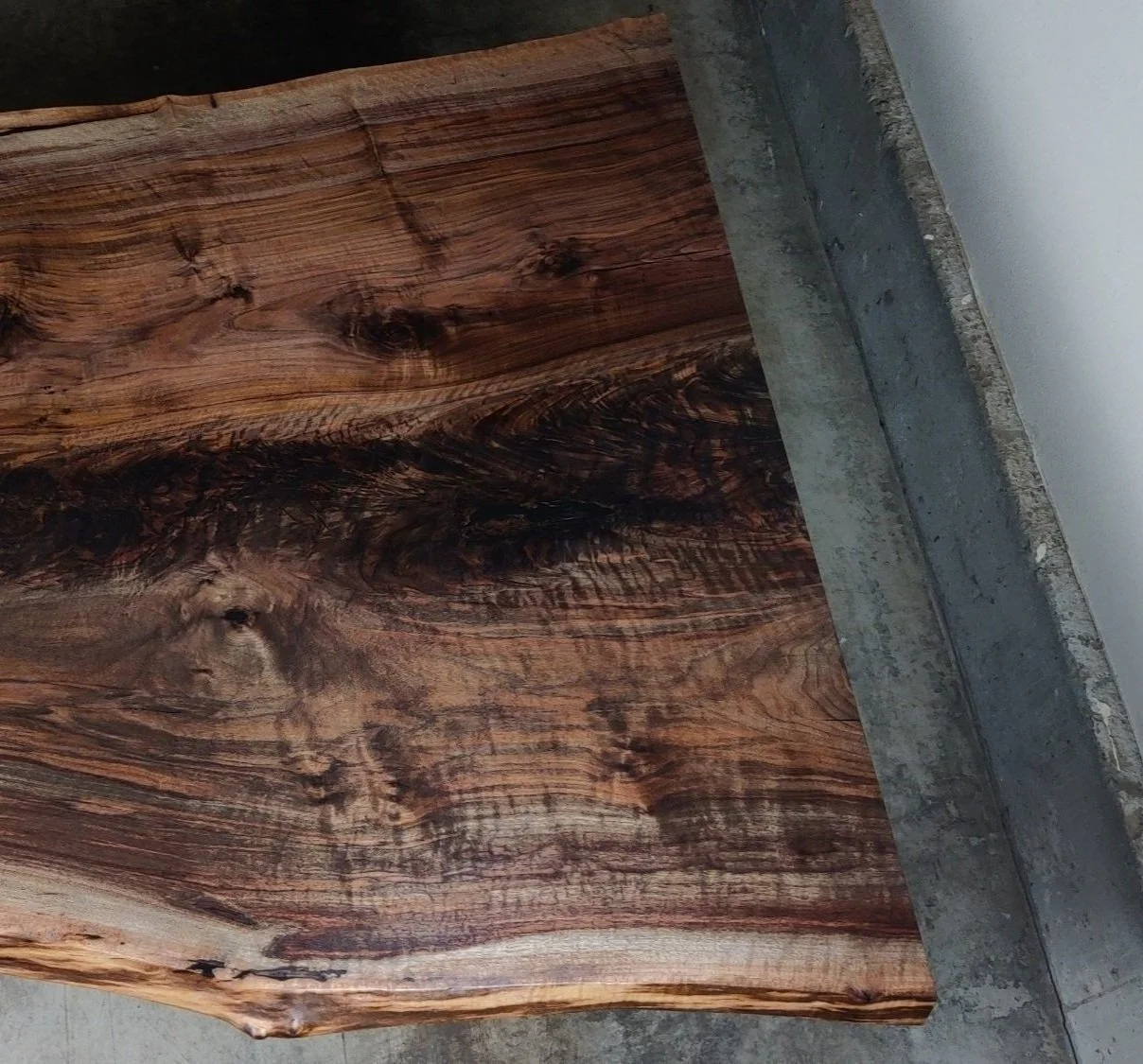 walnut slab dining table