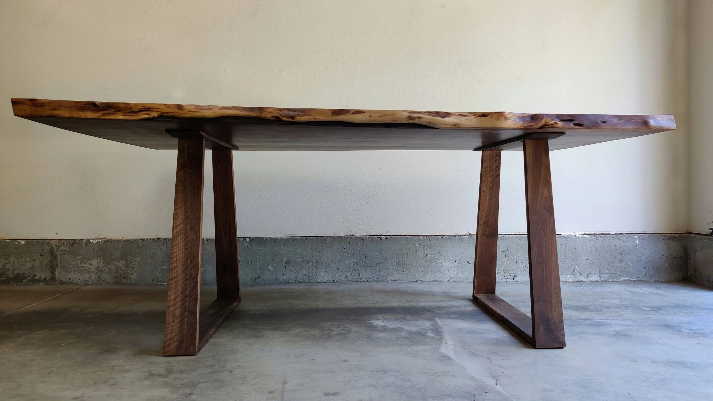 walnut slab dining table