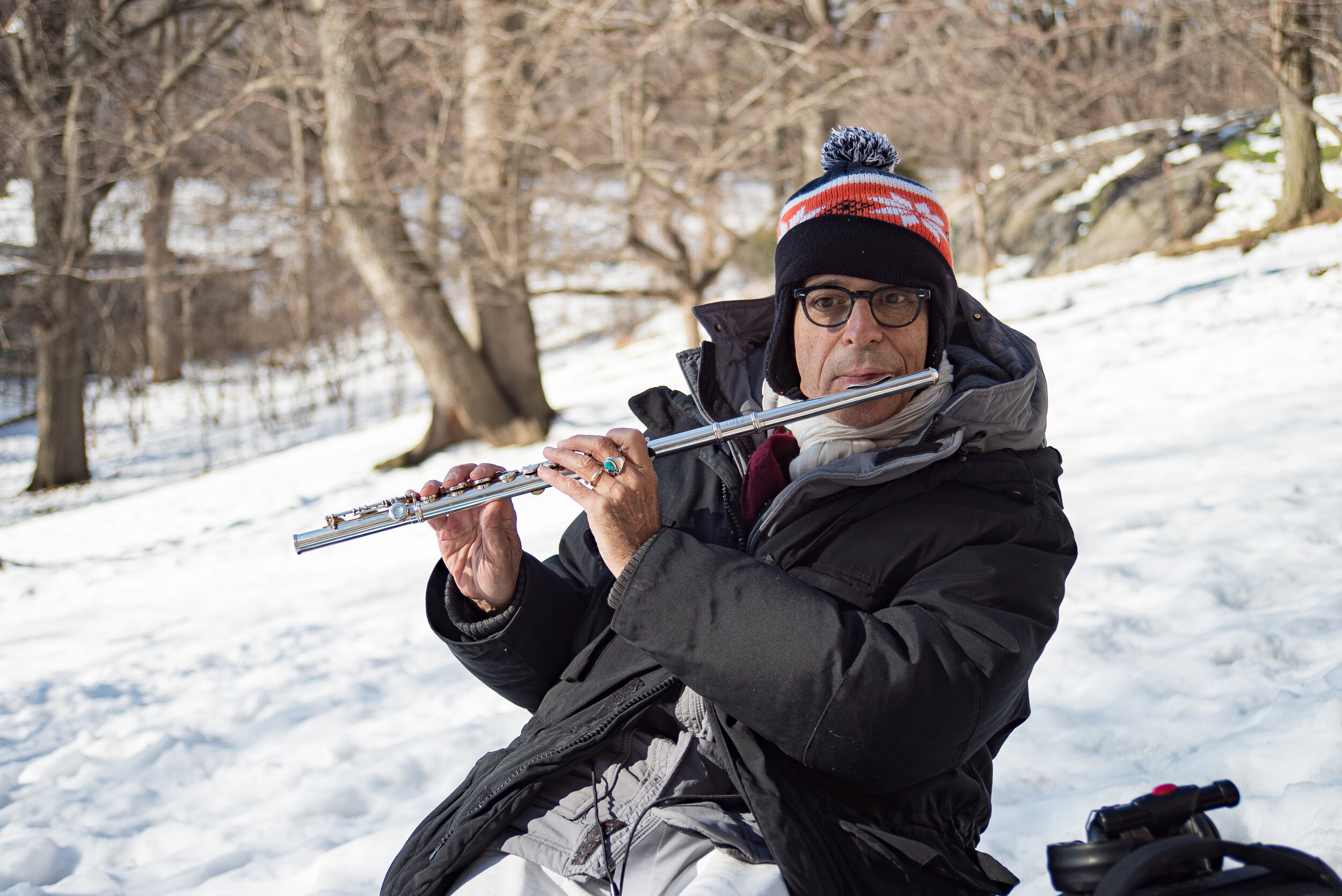 Lawrence the musician practicing in Riverside Park, Manhattan | 2017
