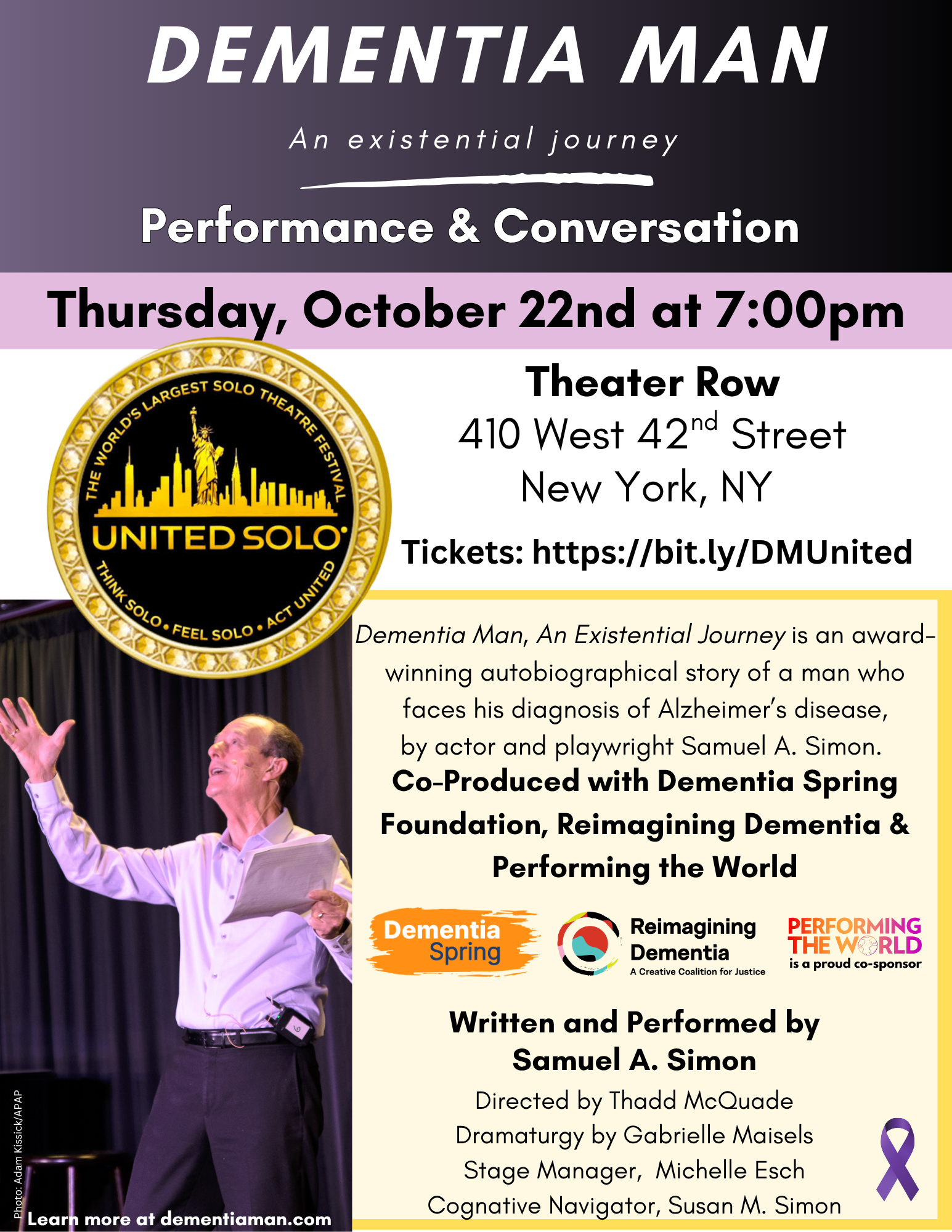 Flyer for Dementia Man play