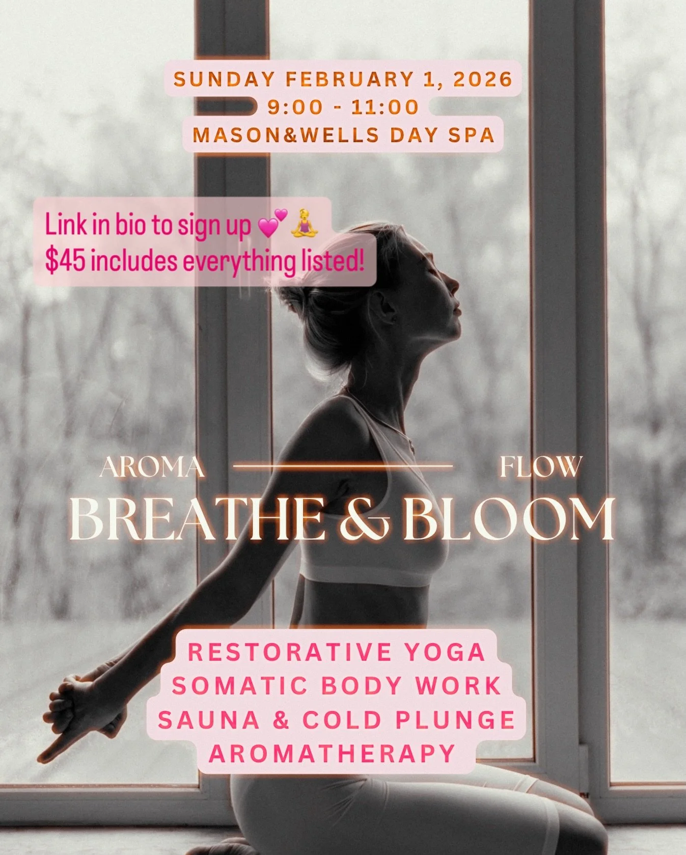 Treat yourself to deep rest and tools to support restorative health to take home with you

Join @lindsey_volz_coaching for a morning of yoga, guided somatic movement, aromatherapy (that&rsquo;s me), and a sauna/cold plunge experience at @masonwellsda