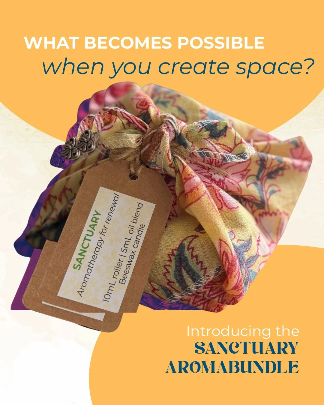 Meet the Sanctuary Aromabundle ✨ a collection of aromatic goodies that help you create space for creativity, quiet reflection, and deeper spiritual discernment.

What does creating space give you? 
✨ Stilling the mind allows space for discerning spir