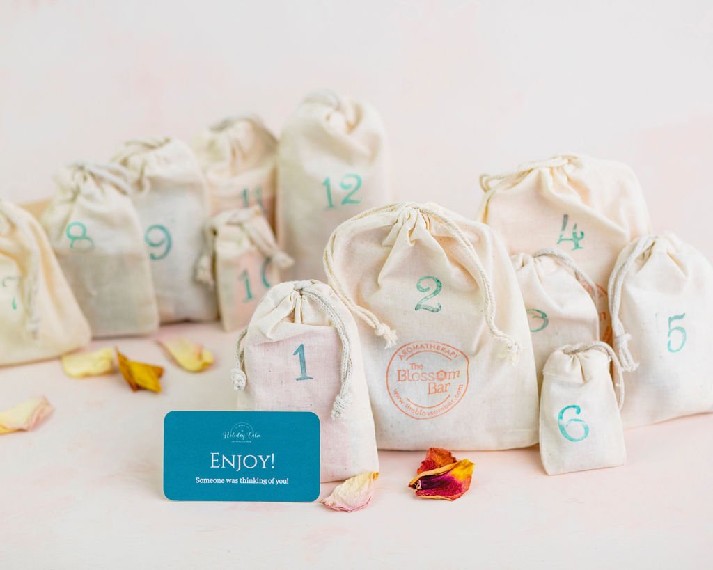 Muslin bags in 12 Days of Holiday Calm Advent Calendar