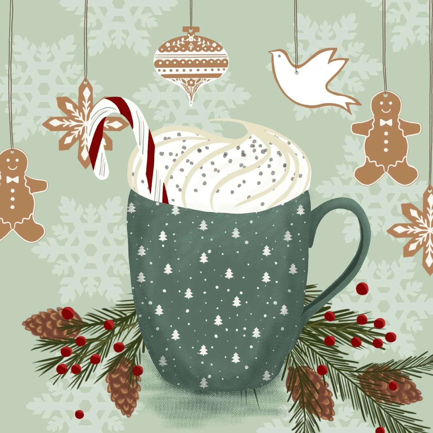 A little cozy &amp; cocoa holiday moment ☕️✨ 
#FrostyAndFestive2025 #Cozy&amp;Cocoa hosted by @roymeister @heyalissandra @jenprocreates @snippetsofwhimsy @heathermuellerdesign