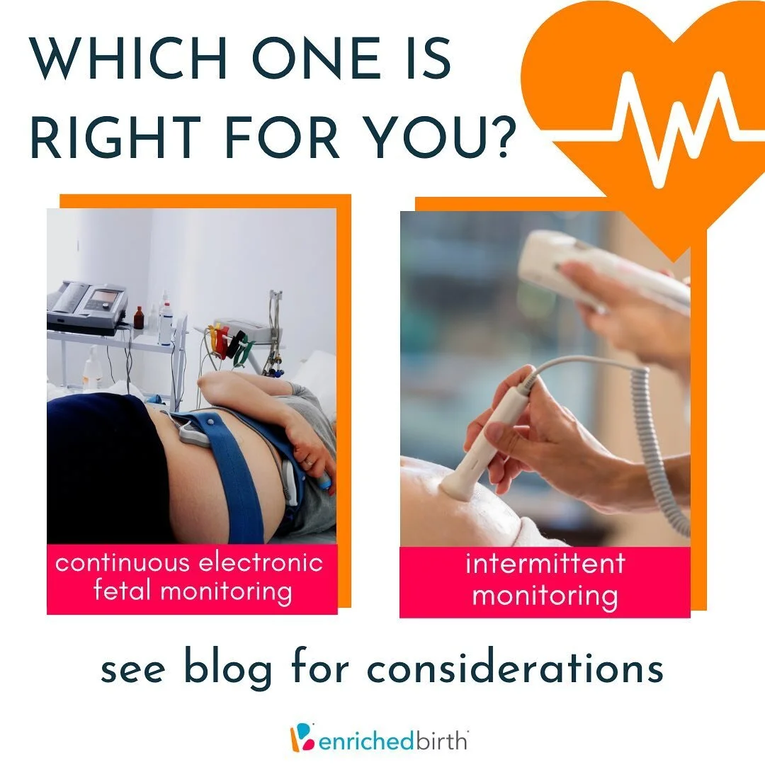 Like many people, you may not have realized that you have a choice between wearing a continuous electronic monitor and having your baby's heart rate checked manually and intermittently throughout your labor. But you do!
Check out our blog post (link