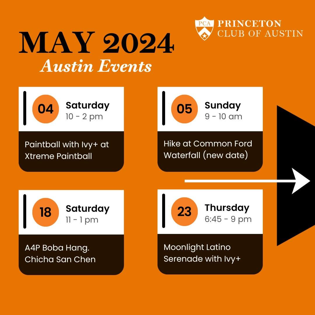 Happy May Tigers!
We have many events this month, both in-person and virtual. 

Take a look and fill your calendars.

As always, full details and registration instructions are available at our events page.