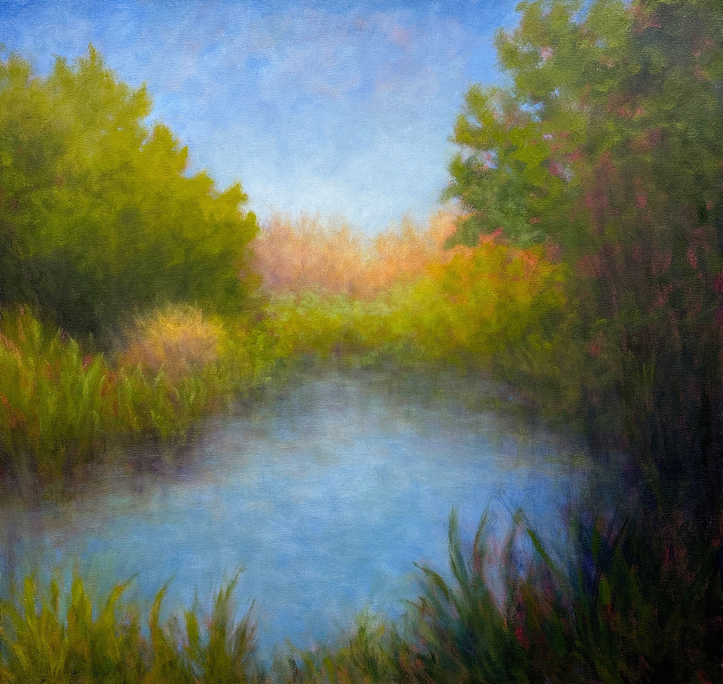 "Golden Gate Park Pond" oil on canvas, 38" x 40"
Available at Aerena Galleries