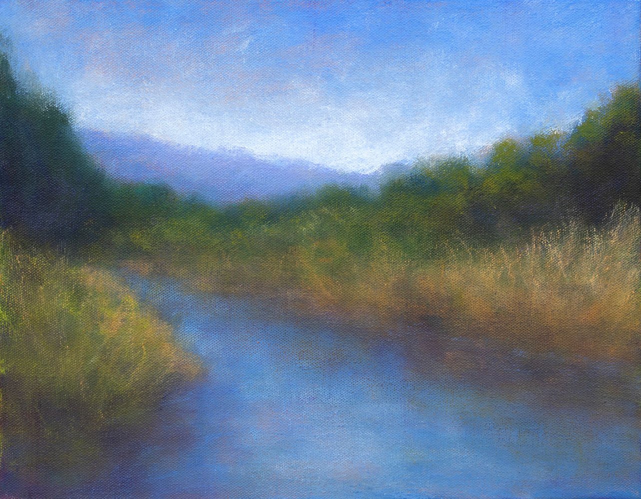 "Quiet River" oil on canvas, 11" x 14"