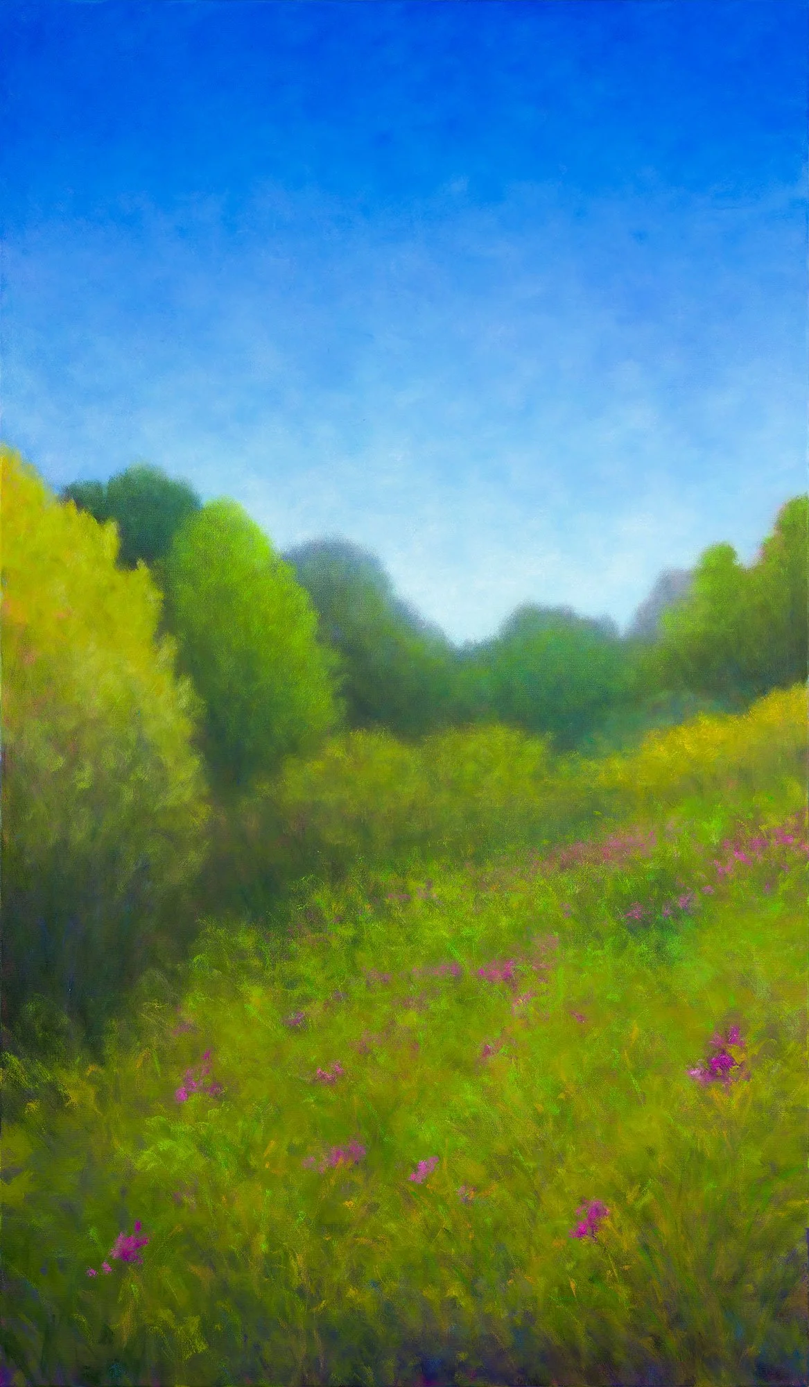 Flowers in the Presidio, oil on canvas, 60" x 36" $4700