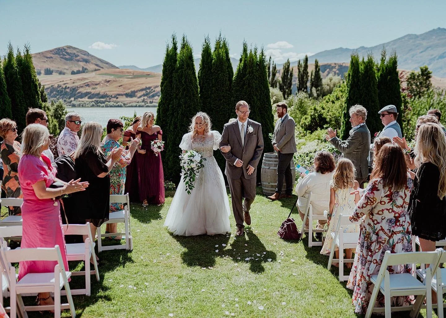 the first walk down the aisle as a married couple! 🎉🫶🏼 

#queenstownwedding #queenstownweddingphotographer #queenstownelopement #queenstownelopementphotographer #stoneridgeestatesweddingvenue #christchurchwedding #christchurchweddingphotographer #