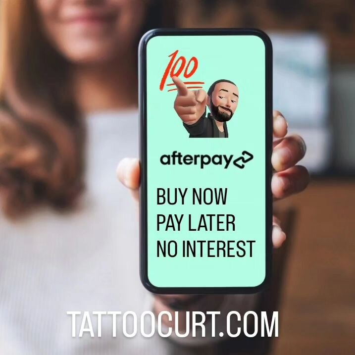 Sick new option for paying for your tattoos over time!  Send me a DM for more info or visit tattoocurt.com 

$500-2000
Buy Now, Pay Later
4 payments,
No interest
Afterpay it.

Pay in 4 interest free payments over six weeks using Afterpay!