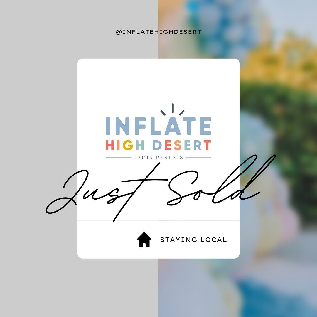 Happy Monday!! We are SO happy to say that Inflate High Desert has SOLD! It happened so fast! We had an incredible amount of interest and were blown away by all your sweet comments and messages! It will be keeping its name and staying local, which we