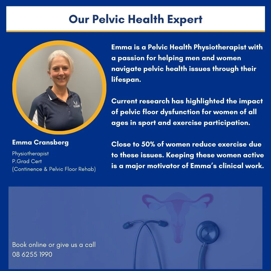 Emma is our Pelvic Health Physiotherapist with a passion for helping men and women navigate pelvic health issues through their lifespan.
Keeping patients active while they are dealing with these issues is a major motivator of Emma’s clinical