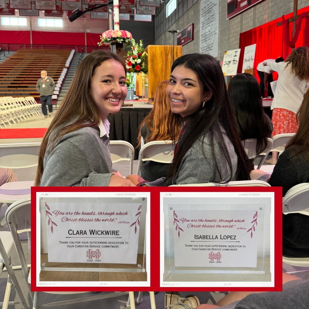 We love to hear about all of the great things our alumni are doing! Congrats to Clara and Isabella for being recognized for their significant contributions to Community Service @materdeimonarchs. Keep shining your light for others to see! 😇❤️🤍 #SBS