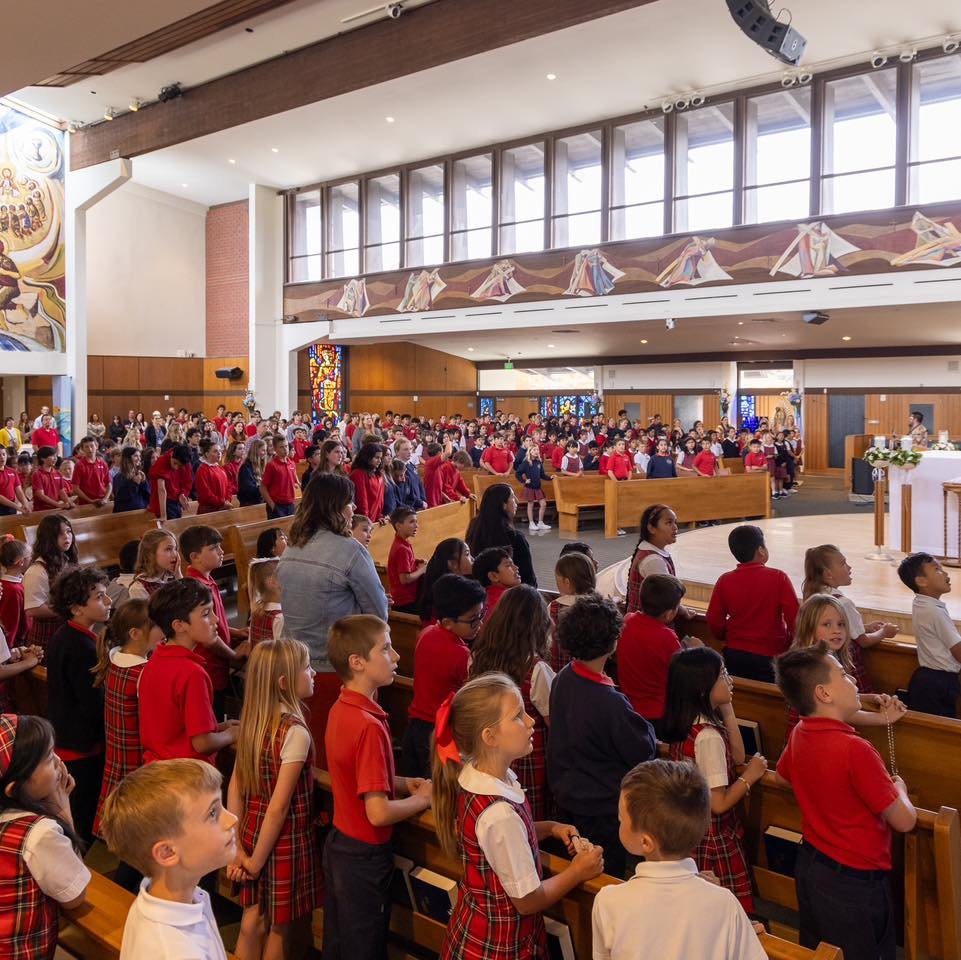 &ldquo;O Mary, we crown thee with flowers today, Queen of Angels, Queen of May.&rdquo; 3rd grade did a wonderful job leading the school in a rosary prayer service while two 8th graders crowned our Mother Mary. May we all strive to be like Mary and sa
