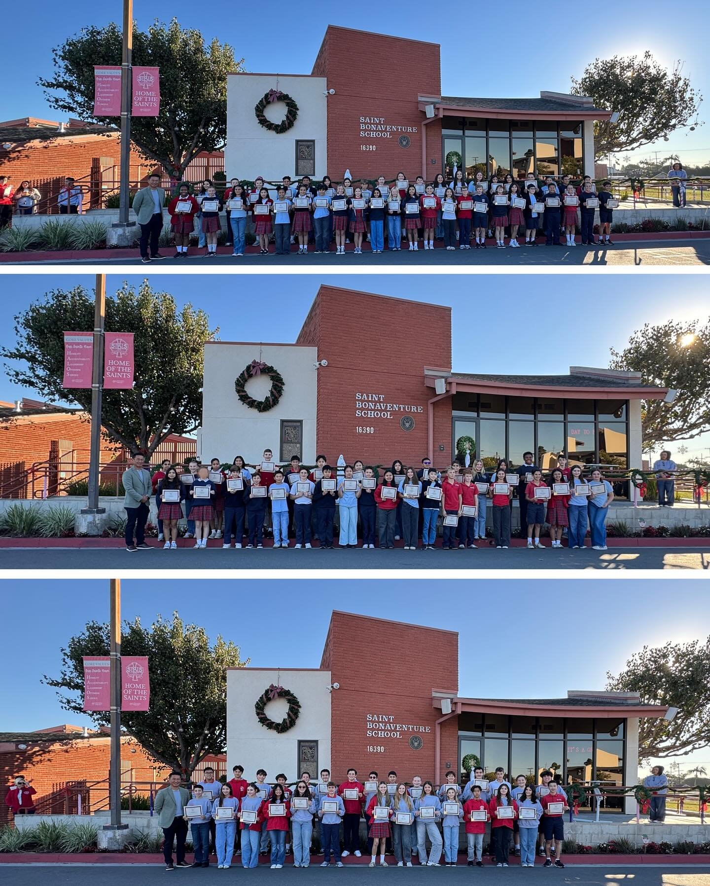 Congratulations to our 6th, 7th, and 8th grade students who earned Honors and High Honors for the 1st Trimester! We are so proud of your dedication and effort. Keep working hard, Saints! ✏️📚💯😇❤️🤍 #SBSSaints #itsagreatdaytobeasaint