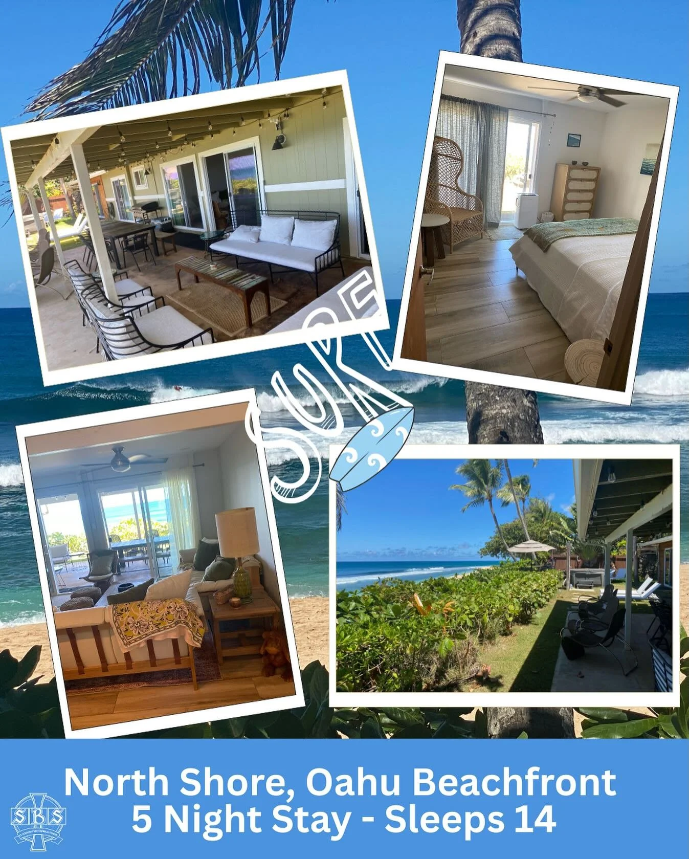 🌊 Live Auction Spotlight 🌊 
North Shore Beachfront Escape on Oahu 🙌

5 nights. Oceanfront. Sleeps 14.

Watch world-famous waves from your back deck, relax in the oceanfront jacuzzi, and experience authentic North Shore living just steps from the s