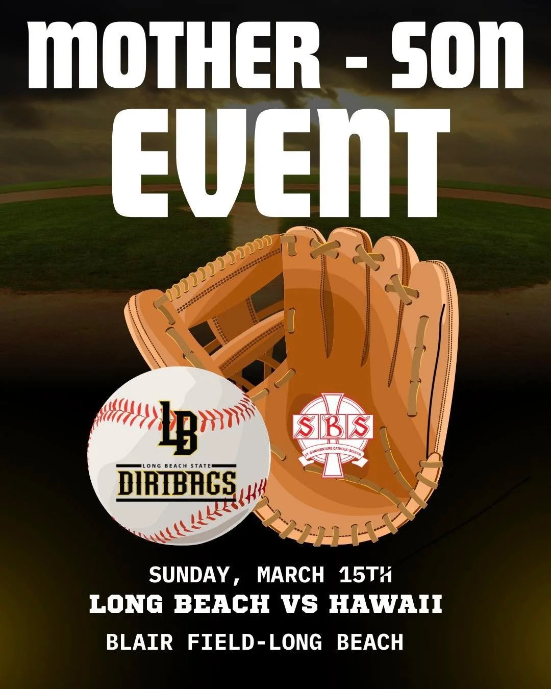 Moms &amp; Sons &mdash; it&rsquo;s game time! Join us on Sunday, March 15 at 1:00 PM at Blair Field as the Long Beach State Dirtbags take on Hawaii Rainbow Warriors baseball for an afternoon of sunshine, baseball, and unforgettable memories.

Your $3