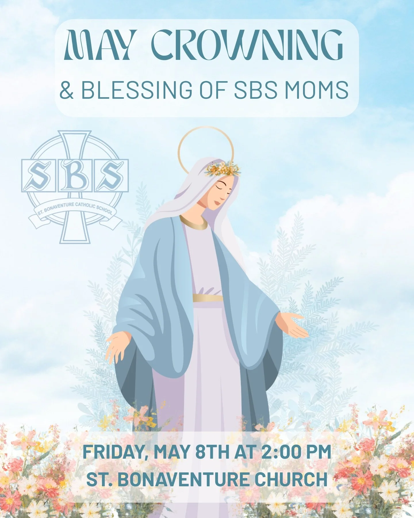 Spring is a beautiful time at SBS🌷🌻🌸
Check out what&rsquo;s coming up!

Crewneck deadline TODAY ✔️
Little Saints Sunday School (starts 4/12) ✝️
Mother Daughter Retreat 🙏🏼💕
Father Daughter Dance🕺🏽🩵
May Crowning &amp; Moms&rsquo; Blessings 🙏?