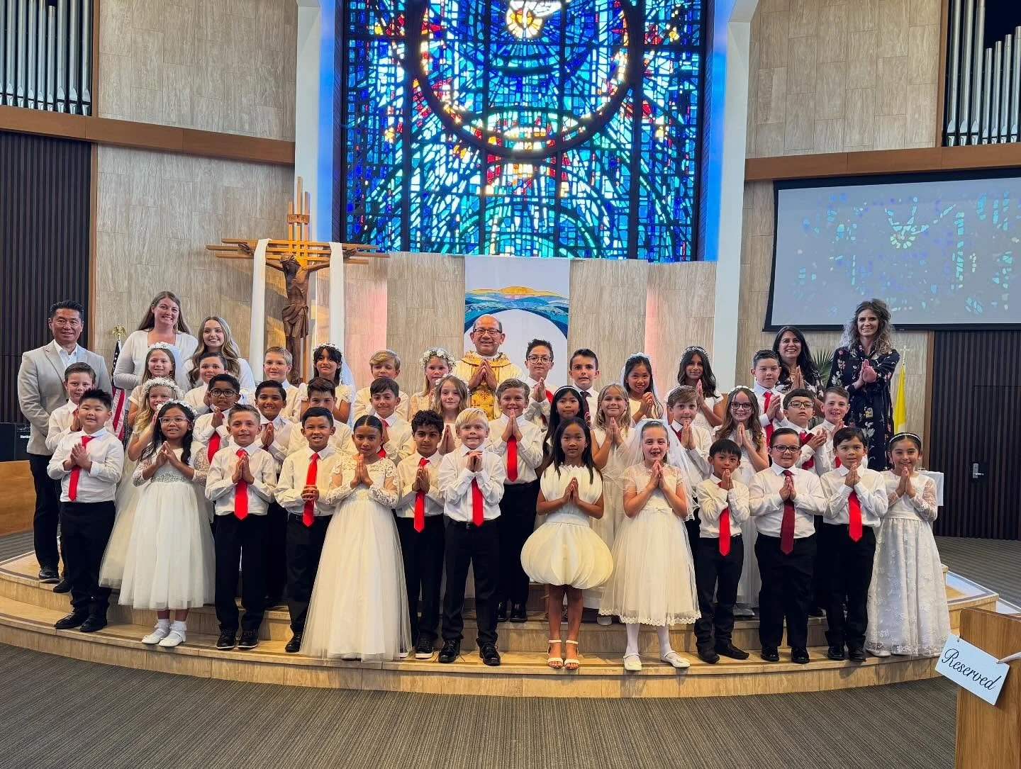 Last Sunday was a beautiful and faith-filled day celebrating our 2nd graders receiving their First Holy Communion. ✨

We are so proud of our students as they received Jesus in the Eucharist surrounded by their families, teachers, and the St. Bonavent