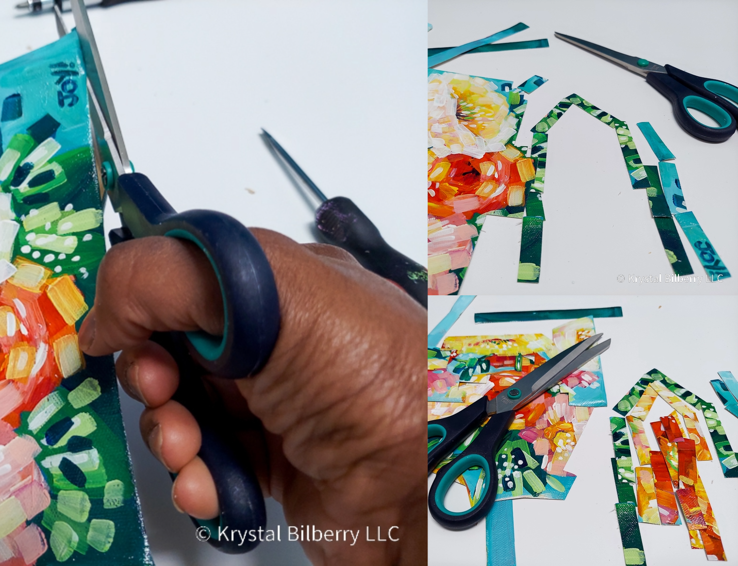 Turn your canvas paintings into collages — Krystal Bilberry Art