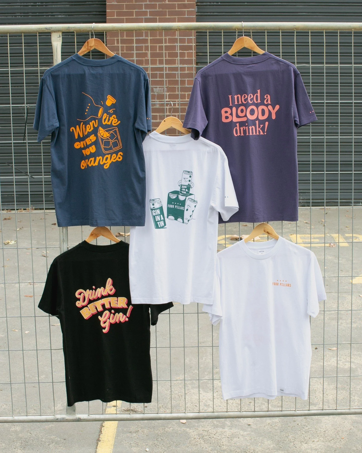 Some new tee's we produced for our pals at @fourpillarsgin showcasing some fresh designs and flavours of their Gin in a Tin range. ⁠
⁠
Selected from our in house Contain Blanks range - the Unisex tee is made for all - all tee's feature a front chest 