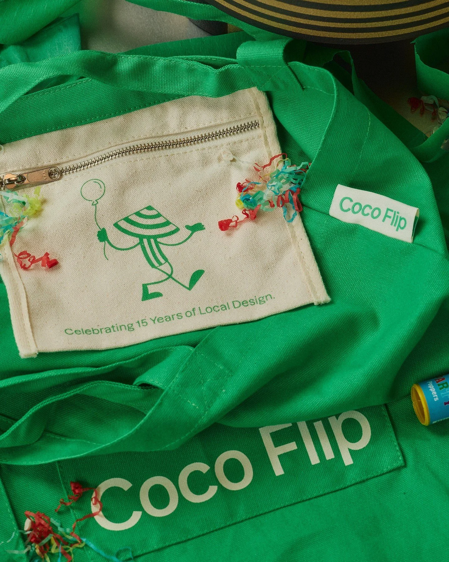 Celebrating 15 years of @coco_flip supplying the design conscious spaces and sanctuaries with character-rich furniture and lighting. 

To celebrate, we produced their iconic large tote bag in an updated colour way, along with an added external d-ring