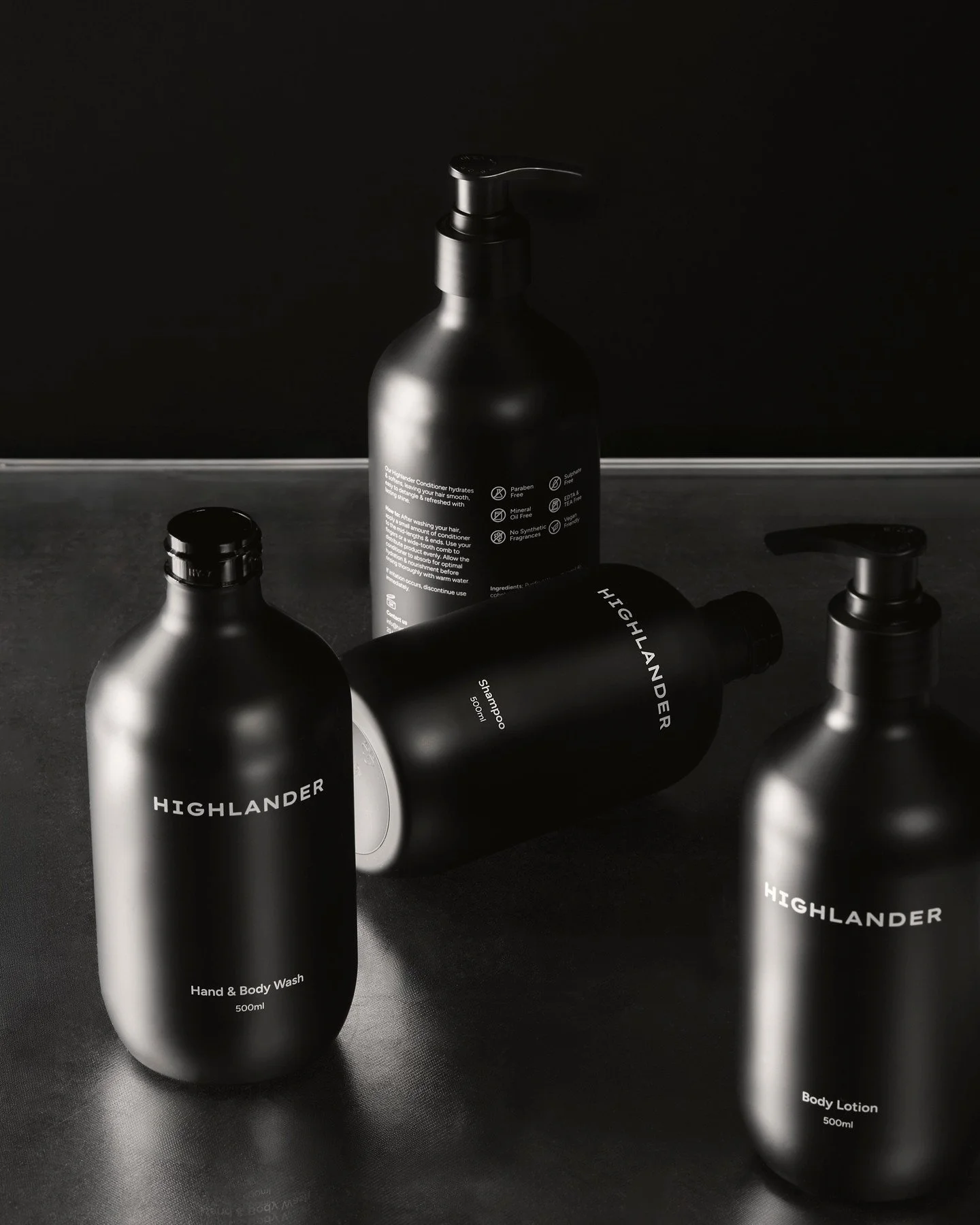For Australia&rsquo;s most storied mineral bathhouse @hepburnbathhousespa, we developed a suite of bespoke matte black bottles, housing their signature shampoo, conditioner, body wash and body lotion. Designed to sit quietly and confidently within th
