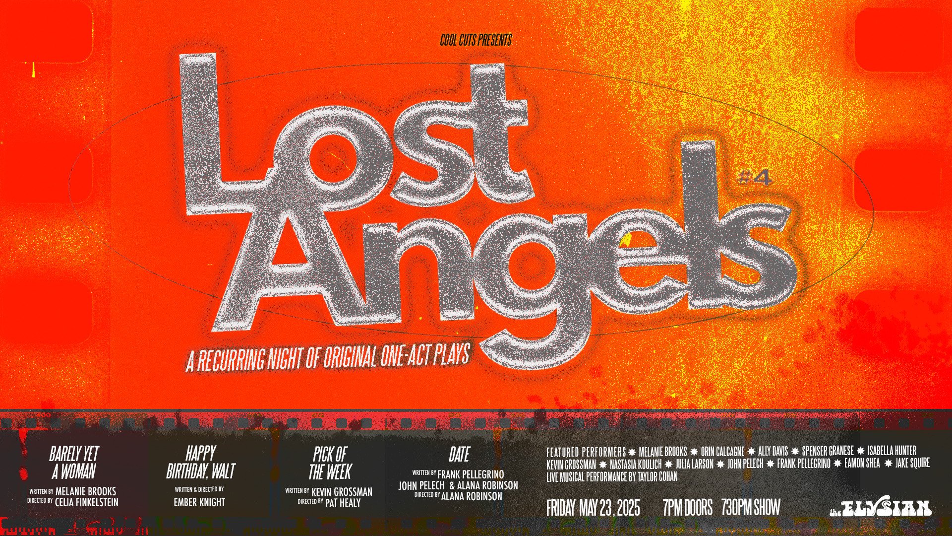 Lost Angels #4: A Recurring Night of Original One-Act Plays At The Elysian