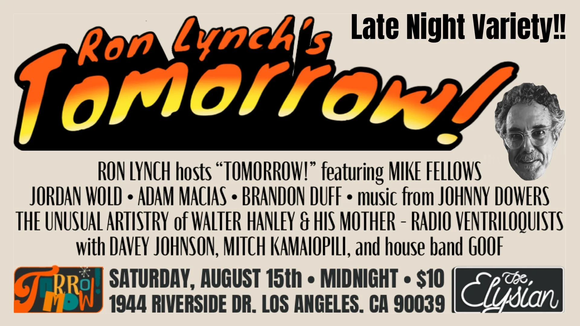 Tomorrow! w/ Ron Lynch