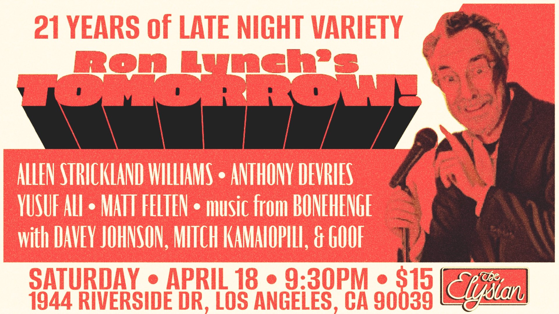 Tomorrow! w/ Ron Lynch 