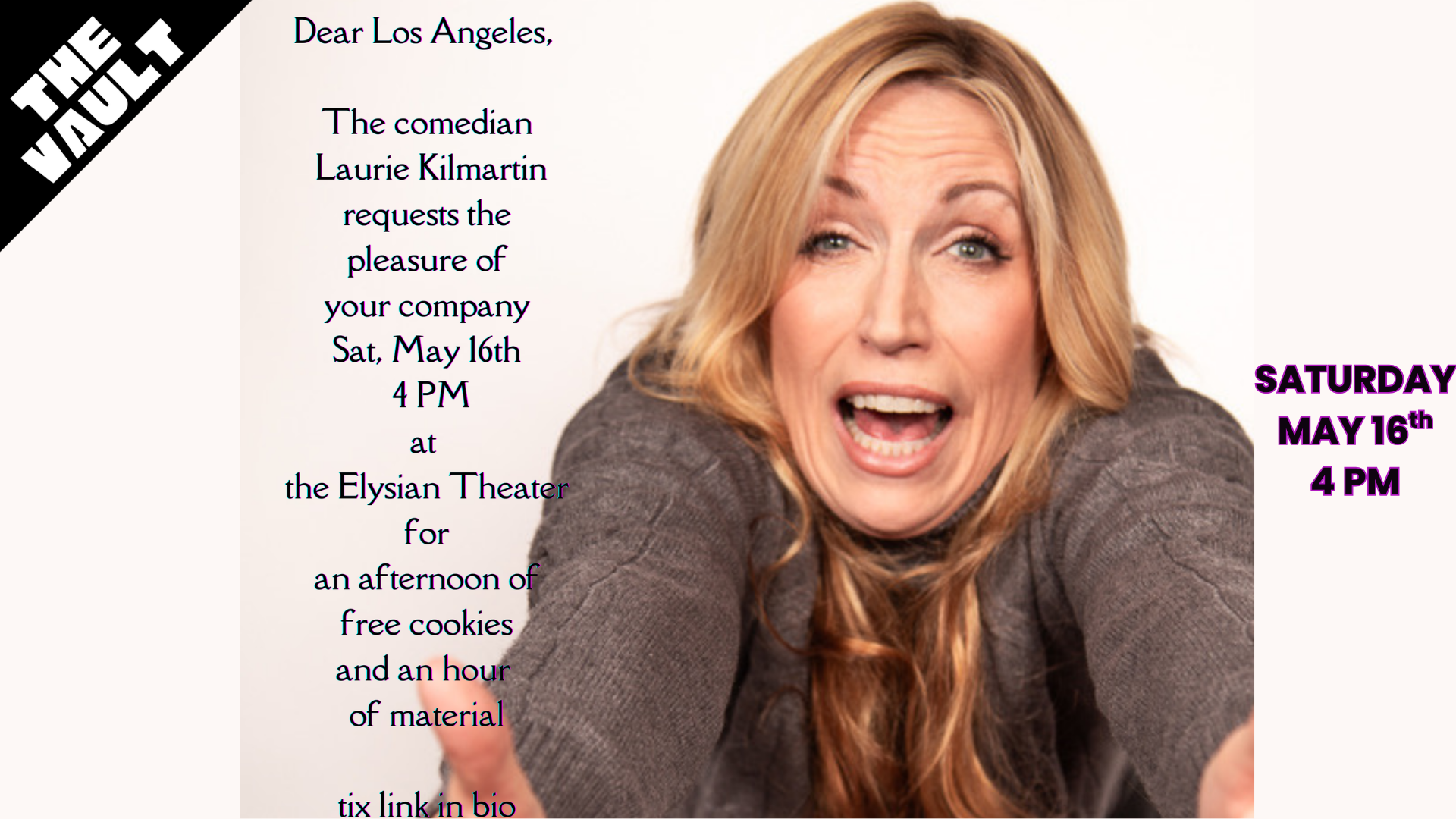 Laurie Kilmartin Workshops Her Hour (The Vault)
