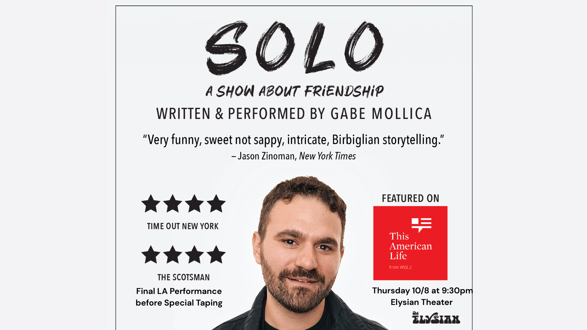 Gabe Mollica's "Solo: A Show About Friendship"