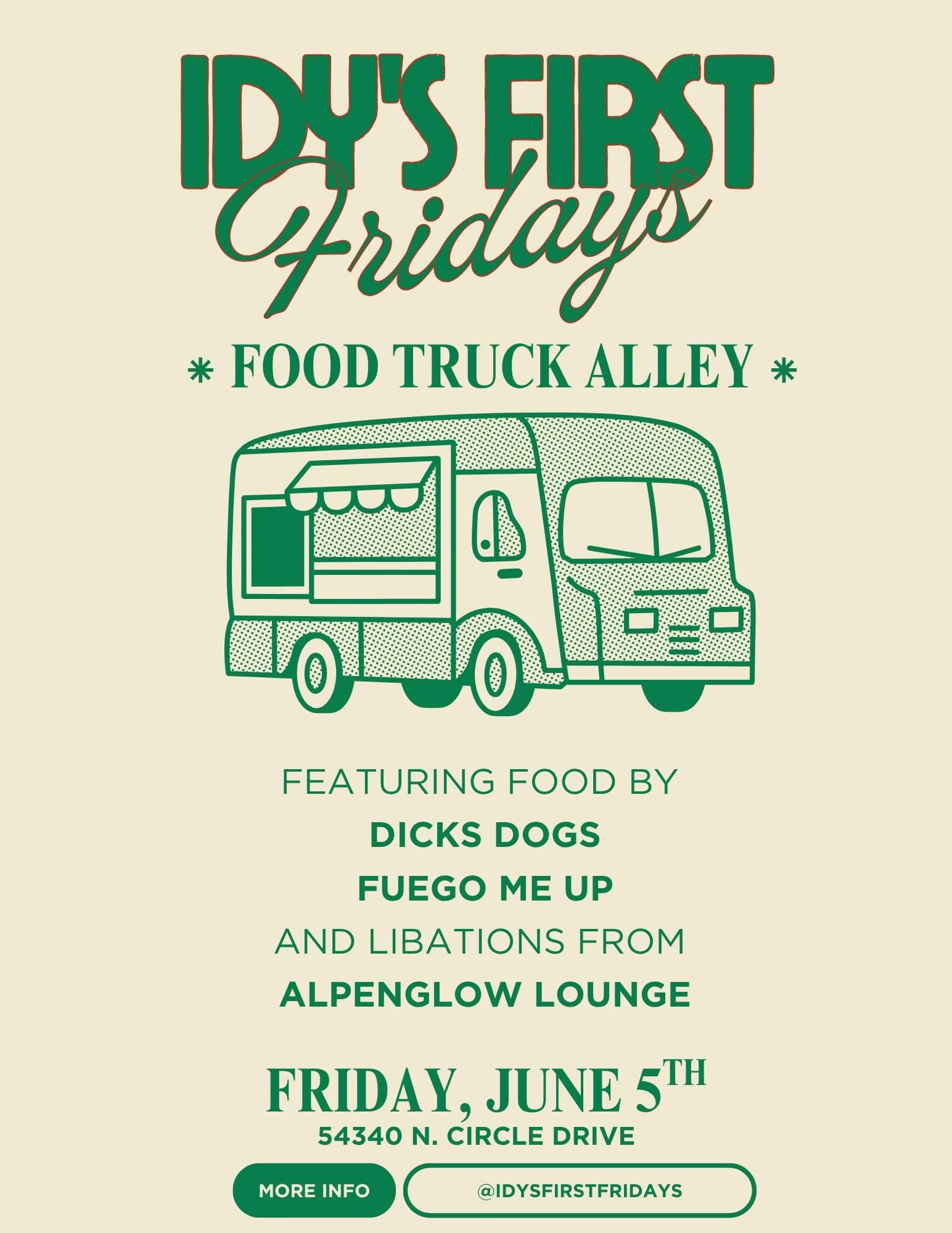 F R I D A Y 🥂 we are so excited to help kickoff the first of Idyllwild&rsquo;s First Fridays with our friends @alpenglowlounge and @fuegomeup &mdash; we&rsquo;ll be holding down midtown as you make your way through Idyllwild. There is a lot of fun s