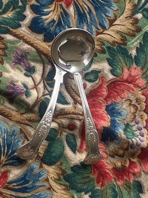Vintage Pair Silver Plate Sauce Ladles