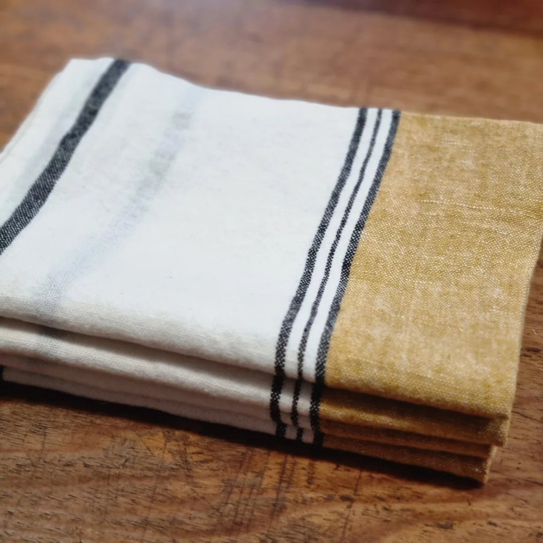Harmony European Linen Tea Towels Striped — eCasa Daylesford