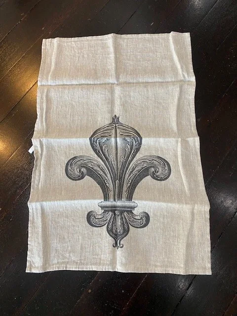 Vintage Black Design Tea Towel: Chandelier Paris  - 100% European Linen