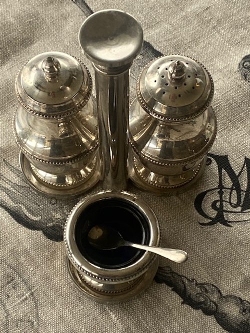Vintage Silver Plate Cruet Set
