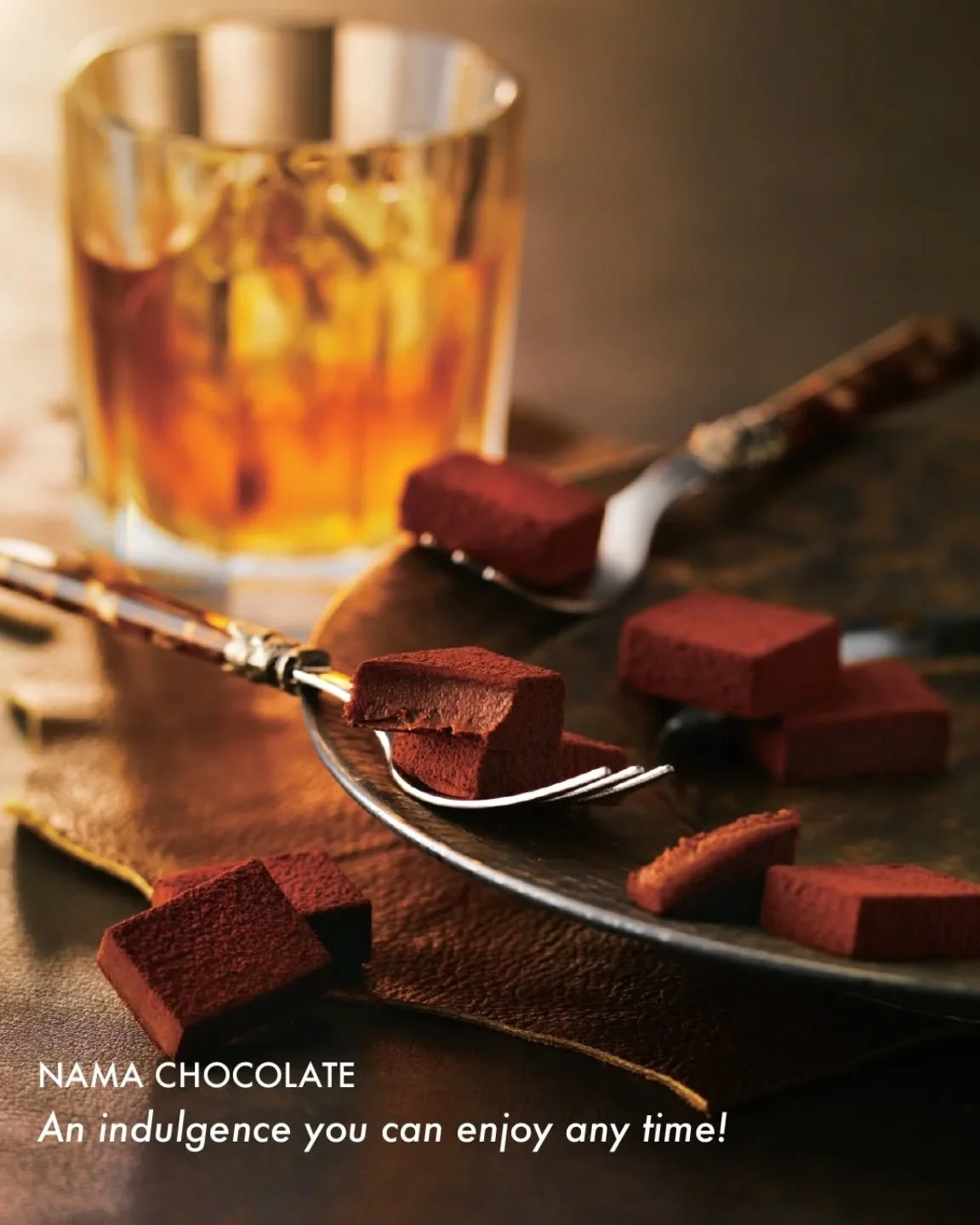 An exquisite accompaniment indeed! 

[Premium Chocolate, ROYCE&rsquo; Chocolate, Speciality Chocolate, Nama Chocolate, Dark Chocolate, Milk Chocolate, Liquor-Free, Chocolate Ganache]