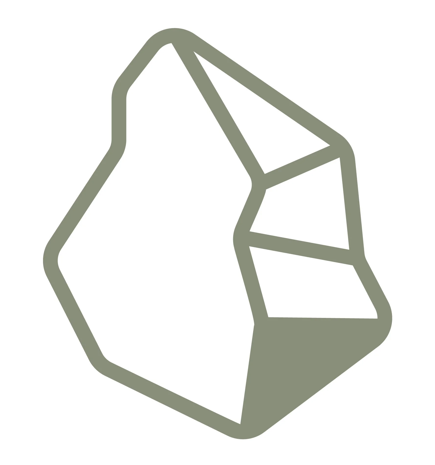 Graues Icon eines Stücks Papier, das an einem Handgriff gehalten wird.